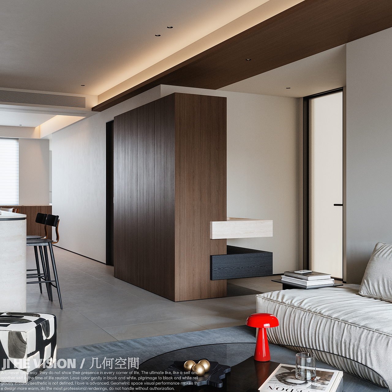 几何空间视觉表现 | 碧桂园枫璟蓝庭现代客餐厅（图ZNDA2MTU2NTY4） - 家装设计 - 站酷设计师几何空间彡原创素材 - 站酷ZCOOL