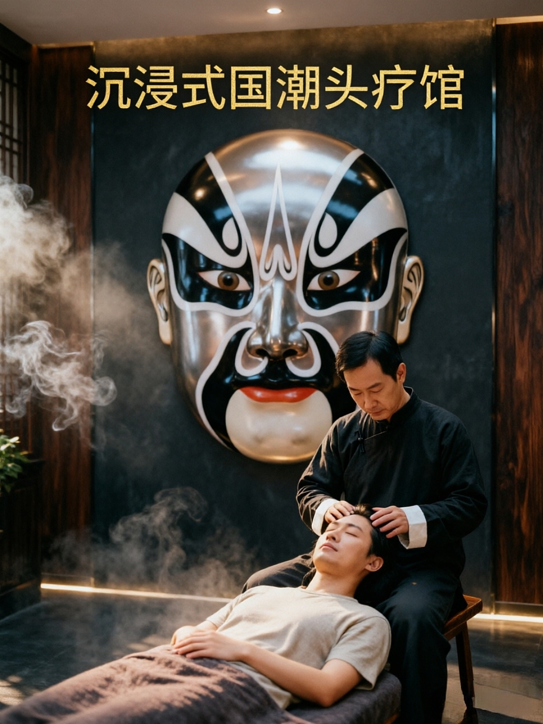 【商业空间】沉浸式国潮头疗馆设计 | 传统与现代的（图ZNDA2MTc4OTE2） - 家装设计 - 站酷设计师小江潮汕老宅设计原创素材 - 站酷ZCOOL