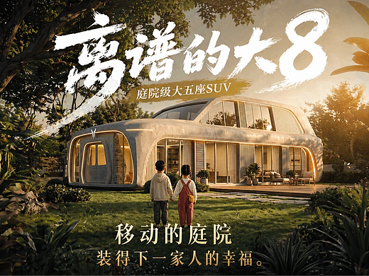 移动庭院，装得下一家人的幸福 - 离谱的大8（个人主页-ZNzM1MjU0NDg=） - AI作品 - 站酷设计师好也视觉_AI原创素材 - 站酷ZCOOL