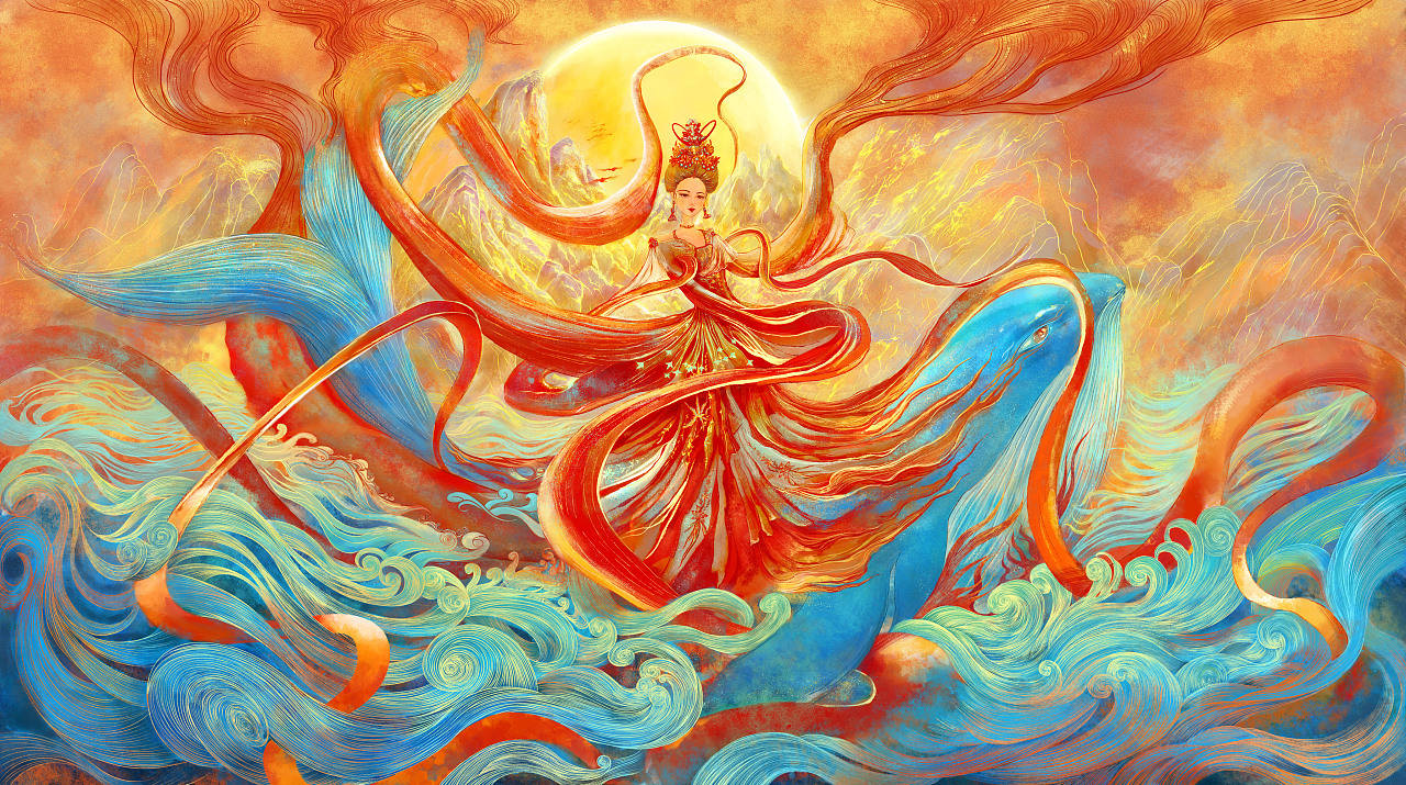灵鱼衔光.山海有灵（图ZNDA2MTkyMTMy） - 商业插画 - 站酷设计师向黎WXXYYLSH原创素材 - 站酷ZCOOL