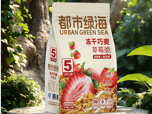 都市绿海冻干水果品牌包装设计