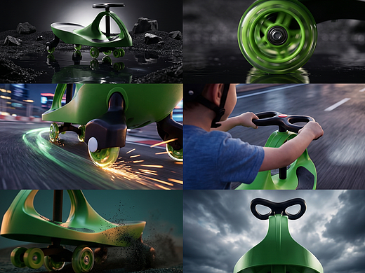 儿童摇摆车产品动画