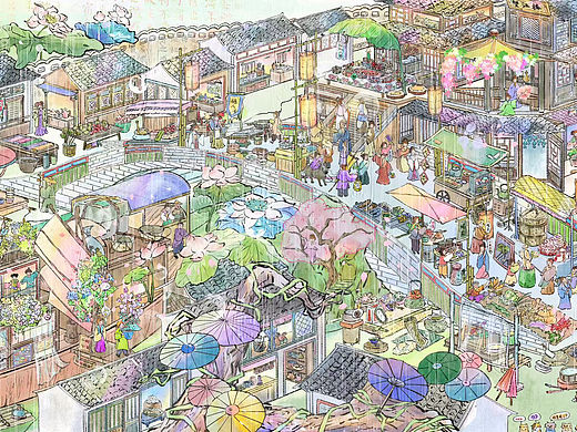 烟川荷赋（个人主页-ZNzM1MjgzMjQ=） - 商业插画 - 站酷设计师元一园原创素材 - 站酷ZCOOL