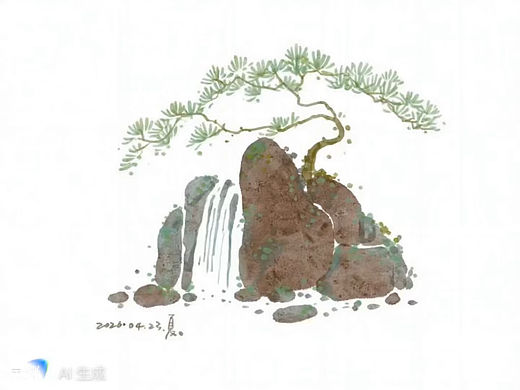 清泉石上流系列插画