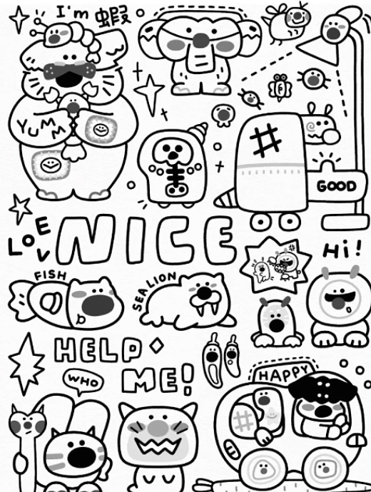 涂鸦线稿设计（图ZNDA2MjI5MzU2） - 商业插画 - 站酷设计师O小白白O原创素材 - 站酷ZCOOL