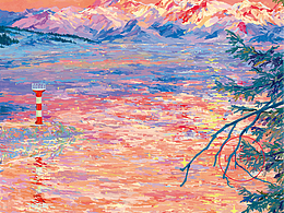 夕阳下的赛里木湖