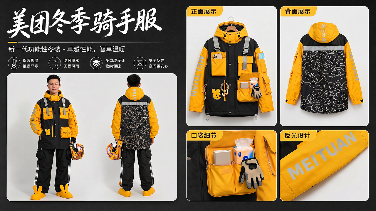 全域守护 | 美团骑手四季制服设计(图ZNDA2MjU2OTIw) - AI作品 - 站酷设计师画画的橙子君原创素材 - 站酷ZCOOL