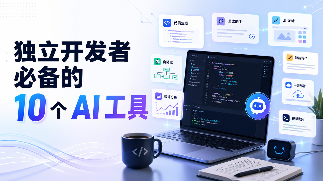 最新盘点！2026年独立开发者必备的 10 个 AI 工具（图ZMTU1ODIzNzY=） - 资讯 - 站酷设计师摹客设计云原创素材 - 站酷ZCOOL