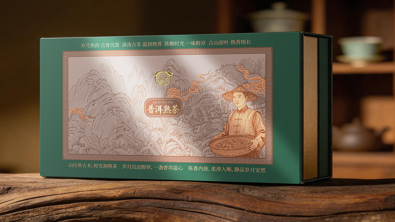 山水茶农茶叶包装设计版画（图ZNDA2Mjk5Njg4） - 包装 - 站酷设计师鲲鹏设计插画汪攀原创素材 - 站酷ZCOOL