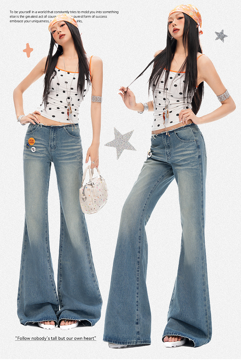 美式辣妹美式復(fù)古牛仔喇叭褲詳情排版海報(bào)模特拼圖（圖ZNDA2MzI0MTQw） - 電商 - 站酷設(shè)計(jì)師特務(wù)L原創(chuàng)素材 - 站酷ZCOOL