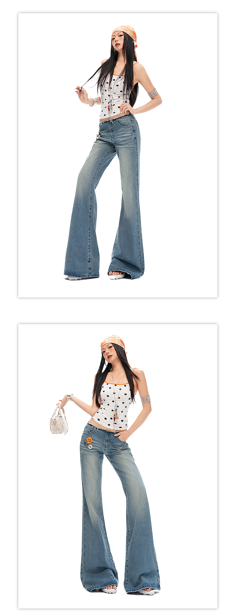 美式辣妹美式復(fù)古牛仔喇叭褲詳情排版海報(bào)模特拼圖（圖ZNDA2MzI0MTYw） - 電商 - 站酷設(shè)計(jì)師特務(wù)L原創(chuàng)素材 - 站酷ZCOOL