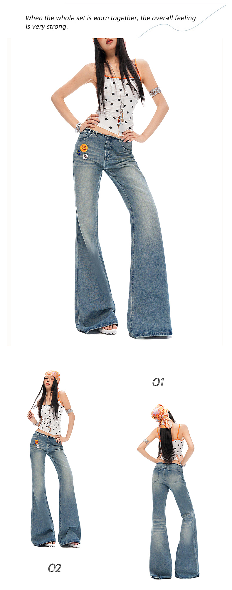 美式辣妹美式復(fù)古牛仔喇叭褲詳情排版海報(bào)模特拼圖（圖ZNDA2MzI0MTY0） - 電商 - 站酷設(shè)計(jì)師特務(wù)L原創(chuàng)素材 - 站酷ZCOOL
