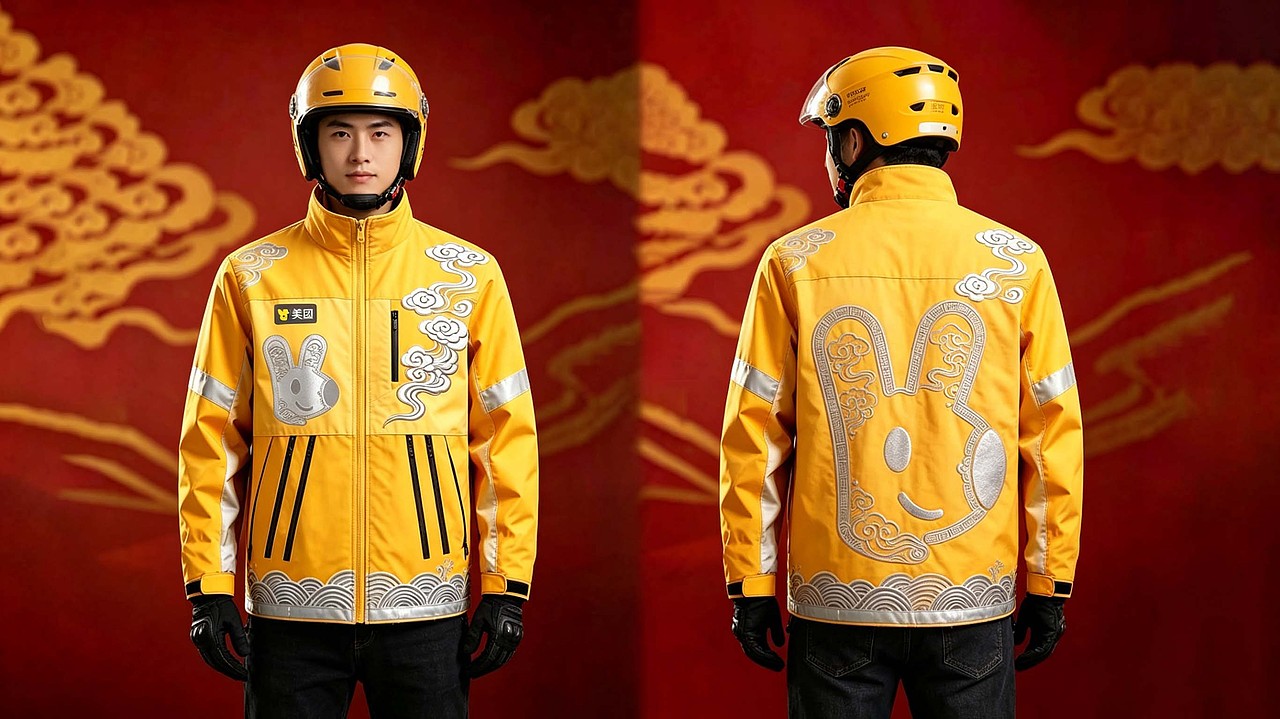 安全为基，国潮为韵 - 美团外卖骑手工装设计（图ZNDA2MzI0Mzcy） - 其他服装 - 站酷设计师轻雨1原创素材 - 站酷ZCOOL