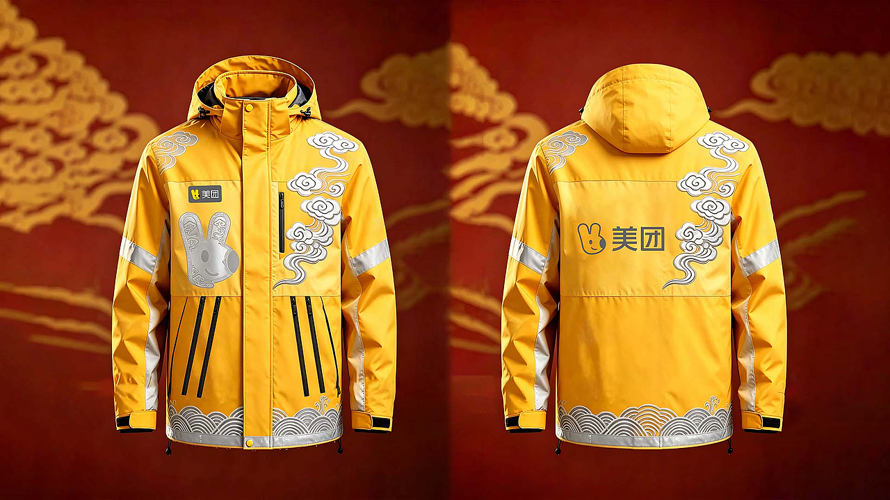 安全为基，国潮为韵 - 美团外卖骑手工装设计（图ZNDA2MzI0NDAw） - 其他服装 - 站酷设计师轻雨1原创素材 - 站酷ZCOOL