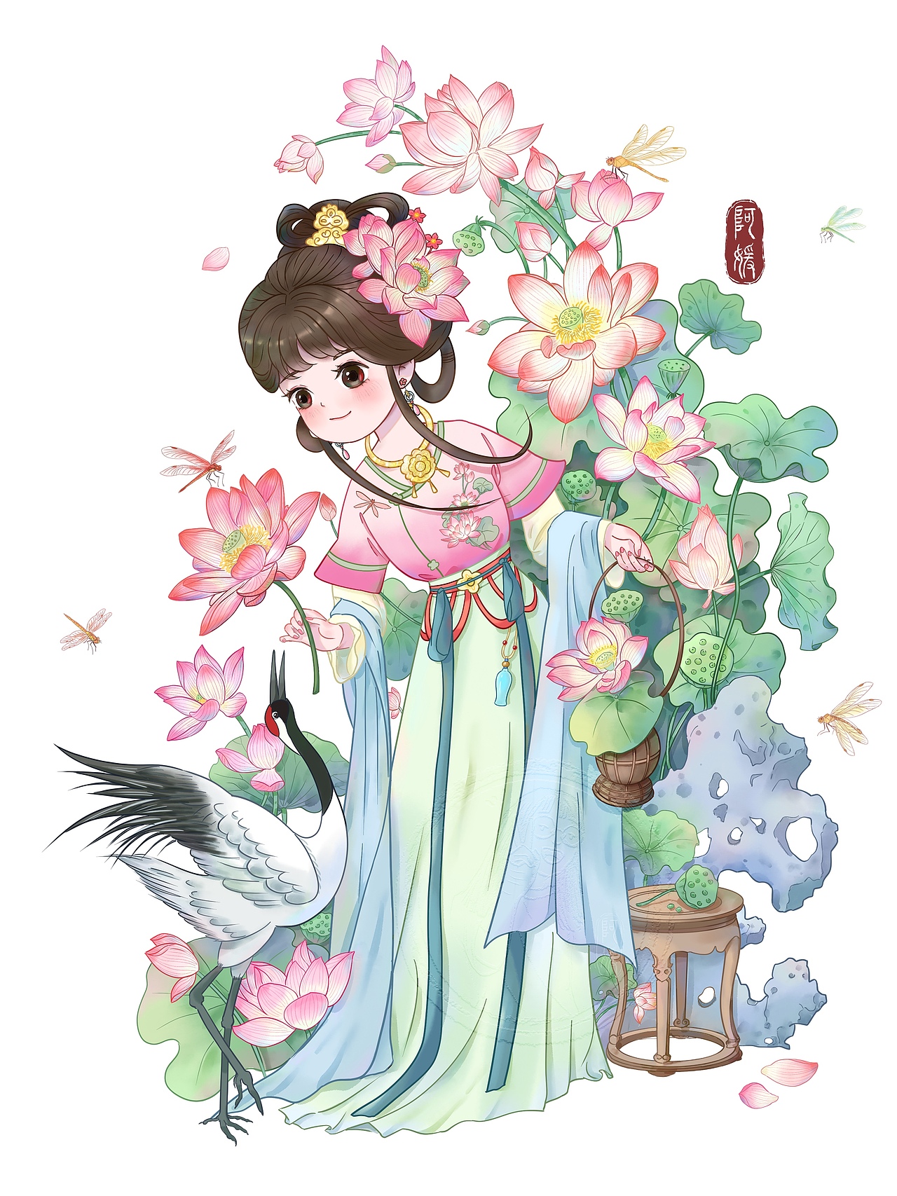 古风人物插画（图ZNDA2MzM1MTY4） - 商业插画 - 站酷设计师阿媛Yo原创素材 - 站酷ZCOOL