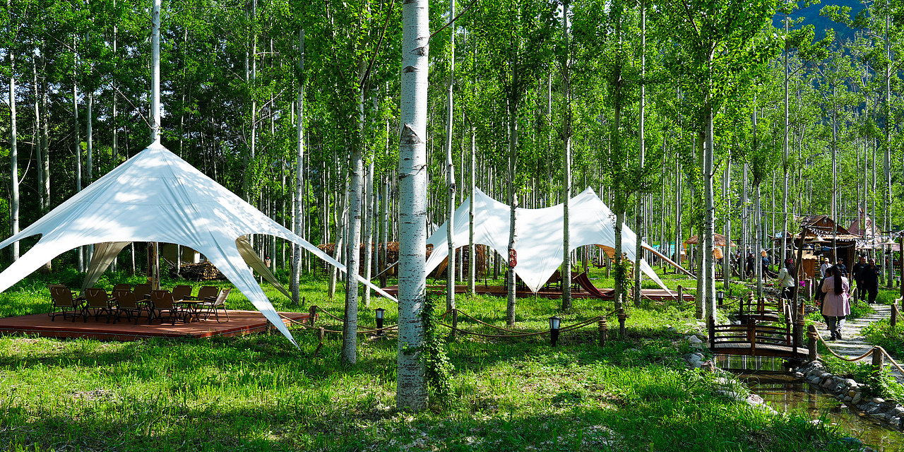 徽县江口村蝉鸣园露营基地（图ZNDA2MzU3NTcy） - 环境/建筑摄影 - 站酷设计师金徽高旭原创素材 - 站酷ZCOOL