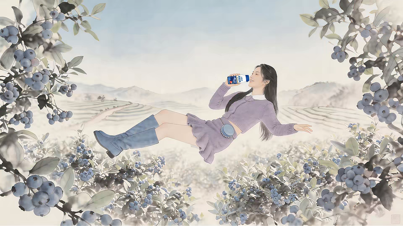 安慕希✕即梦整颗蓝莓酸奶AIGC创意广告（图ZNDA2MzY2OTIw） - AI作品 - 站酷设计师Marvlore原创素材 - 站酷ZCOOL