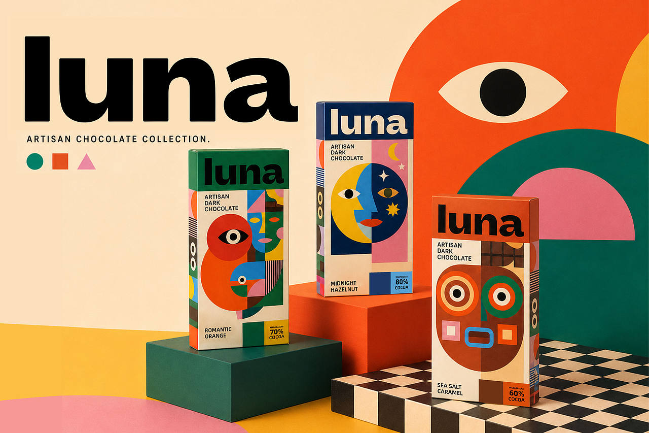 LUNA | 餐巧克力品牌全案设计（图ZNDA2MzY4NzQ0） - 品牌 - 站酷设计师南二段原创素材 - 站酷ZCOOL