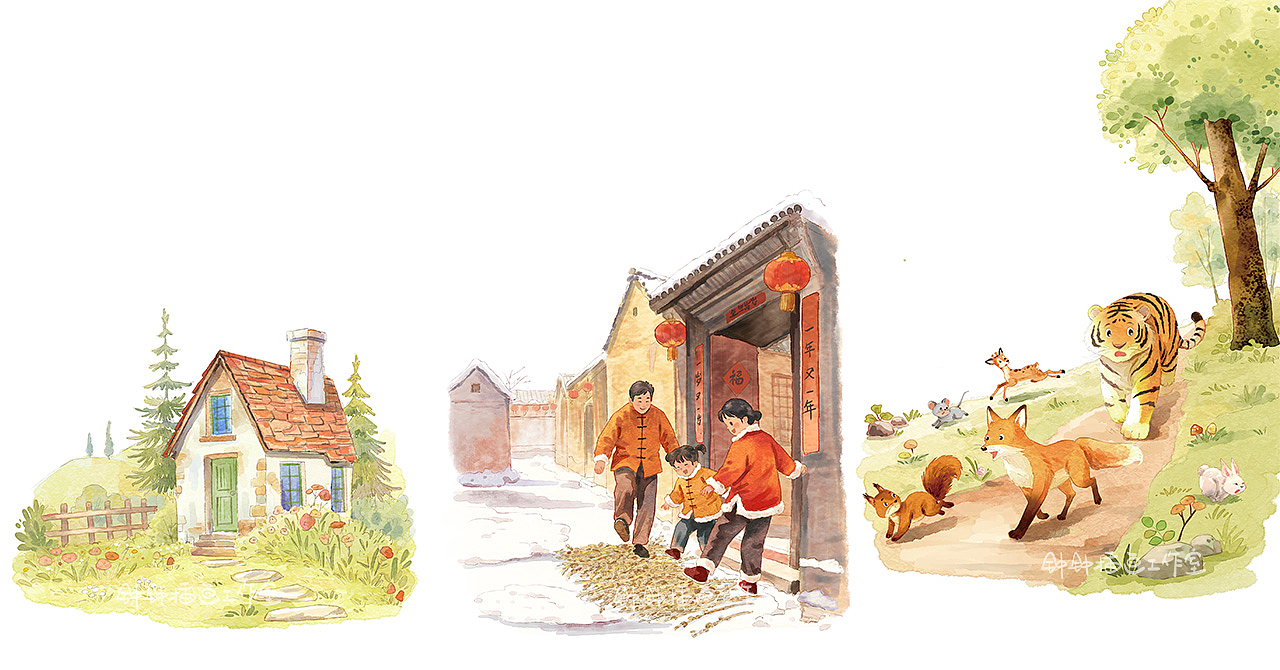 童书插图｜《多彩童年》1/2（已商用）（图ZNDA2MzcxOTA4） - 儿童插画 - 站酷设计师钟钟插画工作室原创素材 - 站酷ZCOOL