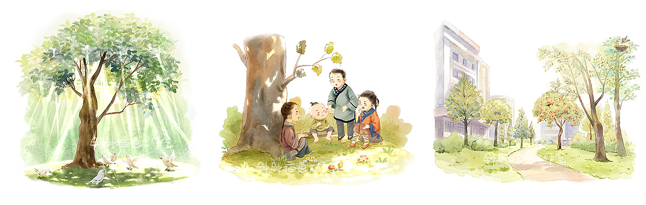 童书插图｜《多彩童年》1/2（已商用）（图ZNDA2MzcxOTI4） - 儿童插画 - 站酷设计师钟钟插画工作室原创素材 - 站酷ZCOOL