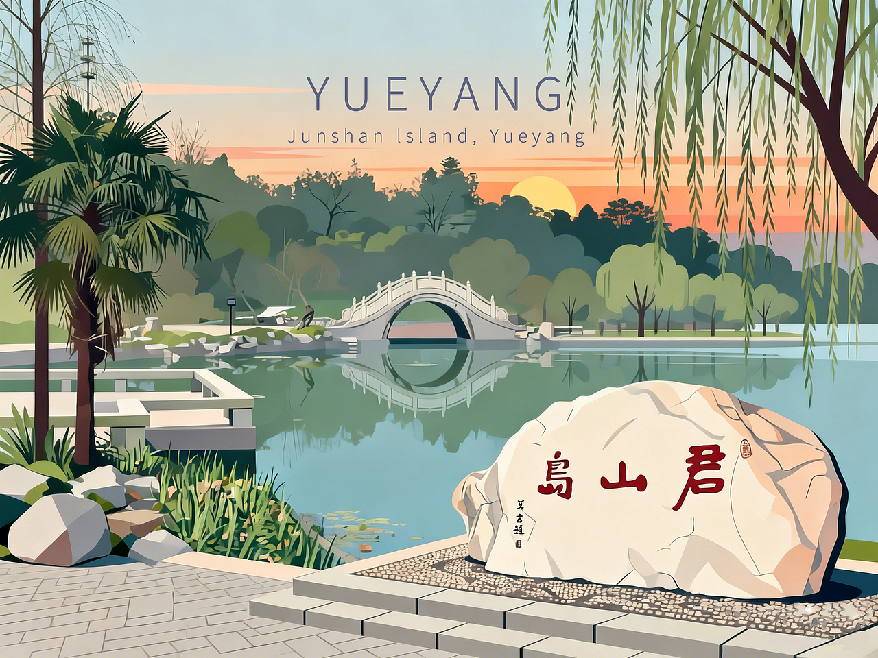 城市印象系列——岳阳（图ZNDA2Mzc1ODAw） - 商业插画 - 站酷设计师小扁BIAN原创素材 - 站酷ZCOOL
