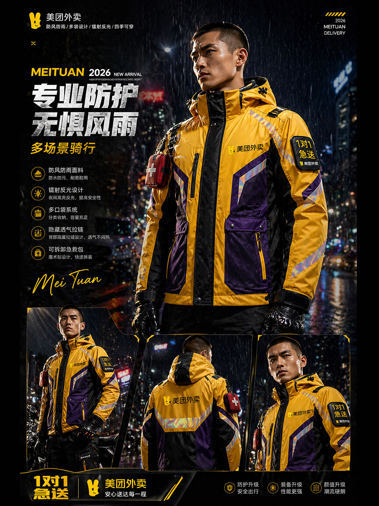 美团外卖骑士精神——城市守护者（图ZNDA2Mzc4MDAw） - AI作品 - 站酷设计师次所没次纸原创素材 - 站酷ZCOOL