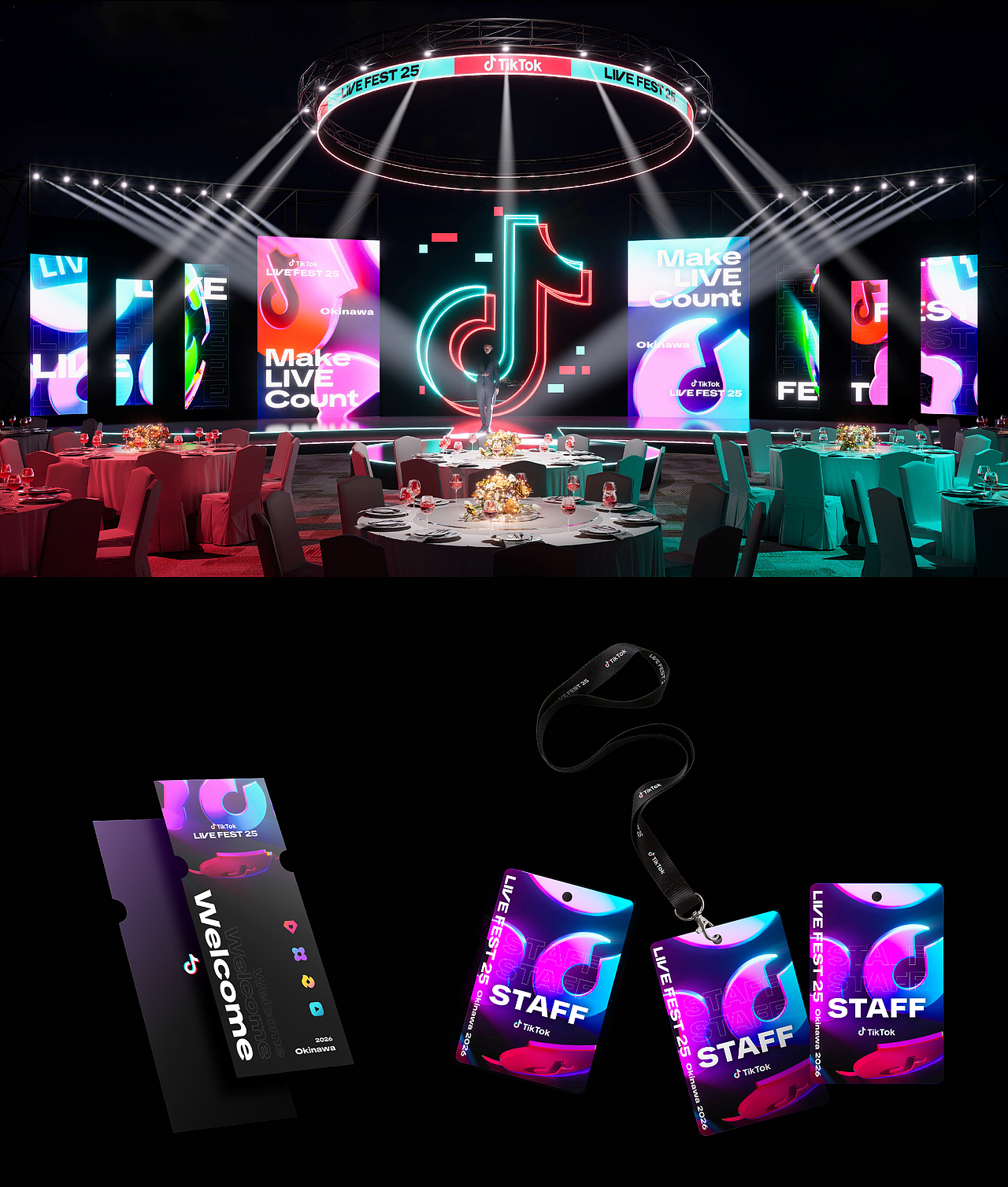 TikTok Live年度庆典 冲绳站 视觉设计（图ZNDA2Mzk1MzA4） - 宣传物料 - 站酷设计师TinyLuke原创素材 - 站酷ZCOOL