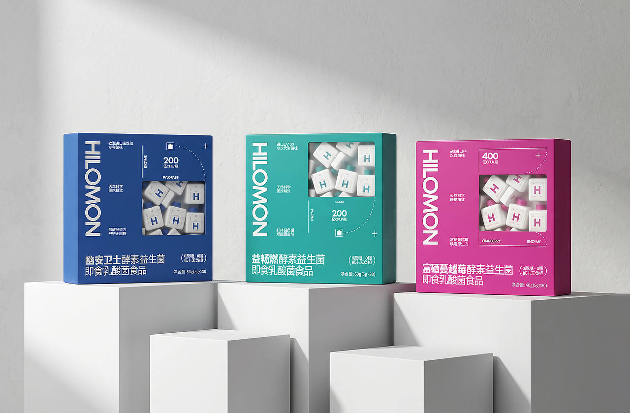 HILOMON 酵素益生菌系列包装全案设计（图ZNDA2NDEwNTU2） - 包装 - 站酷设计师月皿原创工作室原创素材 - 站酷ZCOOL