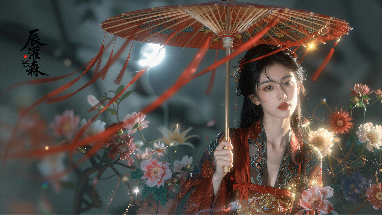 辰灌森 | 月下红伞姬系列（二）-176（图ZNDA2NDE1NjI4） - 修图/后期 - 站酷设计师辰灌森原创素材 - 站酷ZCOOL