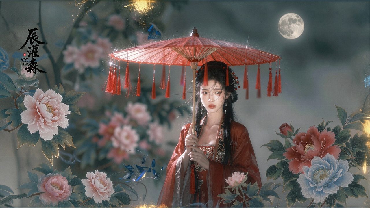 辰灌森 | 月下红伞姬系列（二）-176（图ZNDA2NDE1NjMy） - 修图/后期 - 站酷设计师辰灌森原创素材 - 站酷ZCOOL