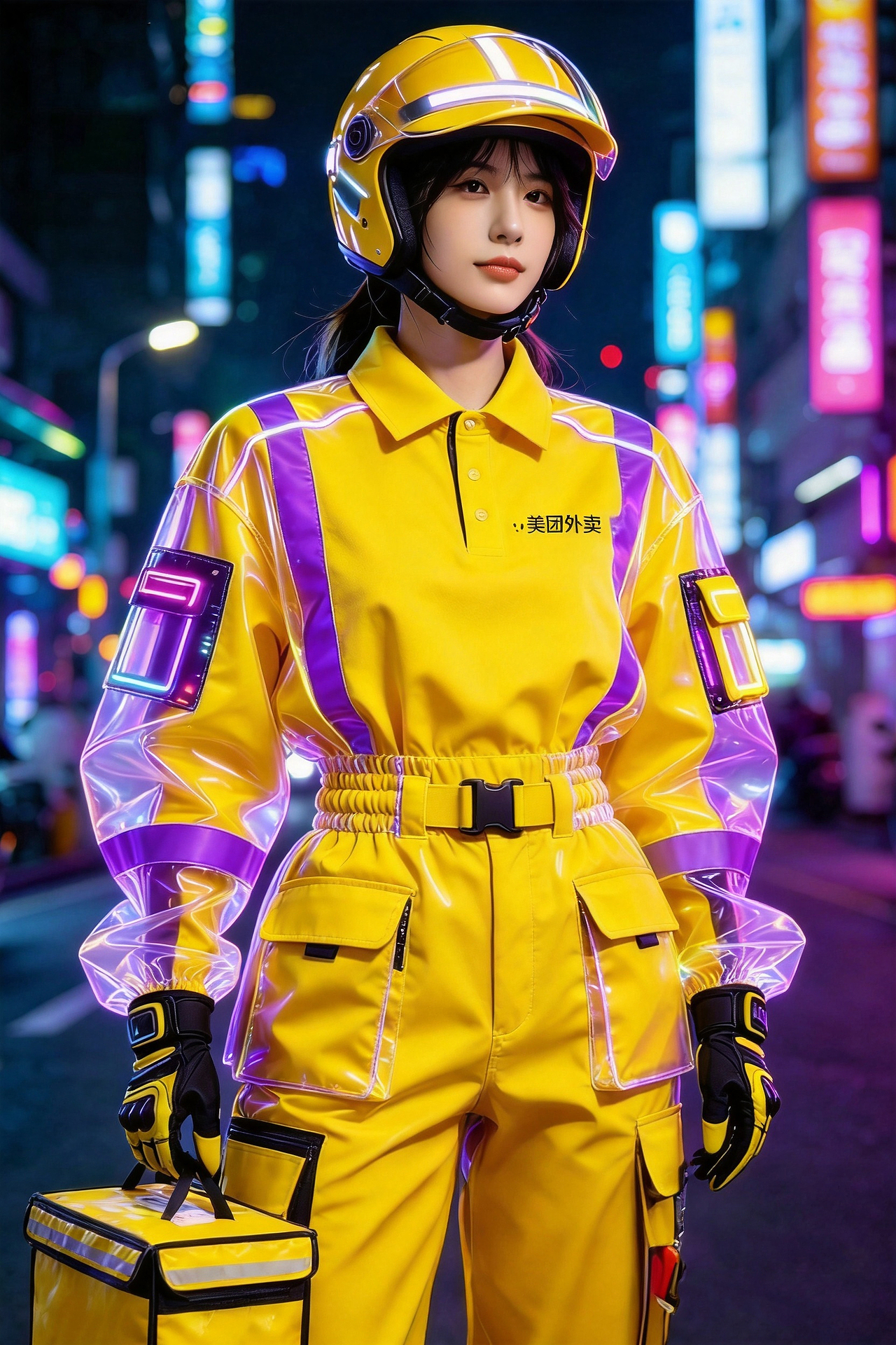 美团城市穿梭战衣：不仅要跑得快，还要穿得帅（图ZNDA2NDIwMTA0） - AI作品 - 站酷设计师瑶瑶小P原创素材 - 站酷ZCOOL