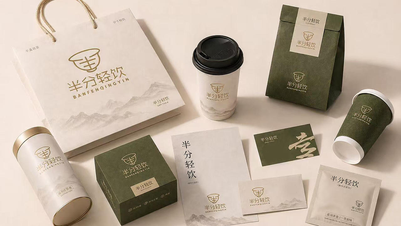 半分轻饮 | 新中式茶饮品牌全案设计（图ZNDA2NDMwNzgw） - 品牌 - 站酷设计师AOSIKA奥斯卡设计原创素材 - 站酷ZCOOL