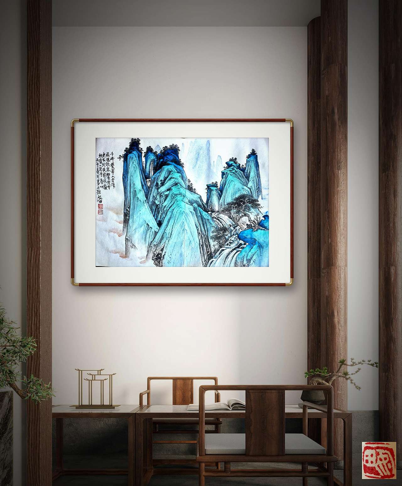 飞瀑听松（图ZNDA2NDQwNzQ4） - 绘画 - 站酷设计师安田原创素材 - 站酷ZCOOL