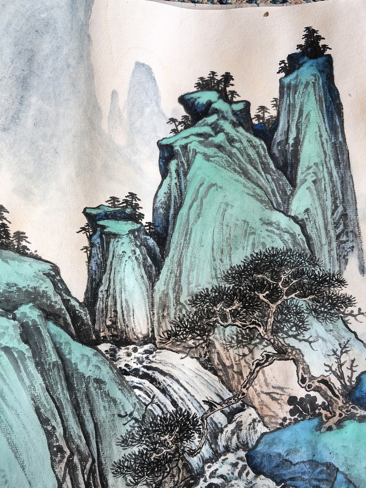 飞瀑听松（图ZNDA2NDQwNzM2） - 绘画 - 站酷设计师安田原创素材 - 站酷ZCOOL