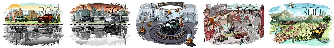 坦克300全景插画（图ZNDA2NDQ5NTky） - 商业插画 - 站酷设计师左逍唯原创素材 - 站酷ZCOOL