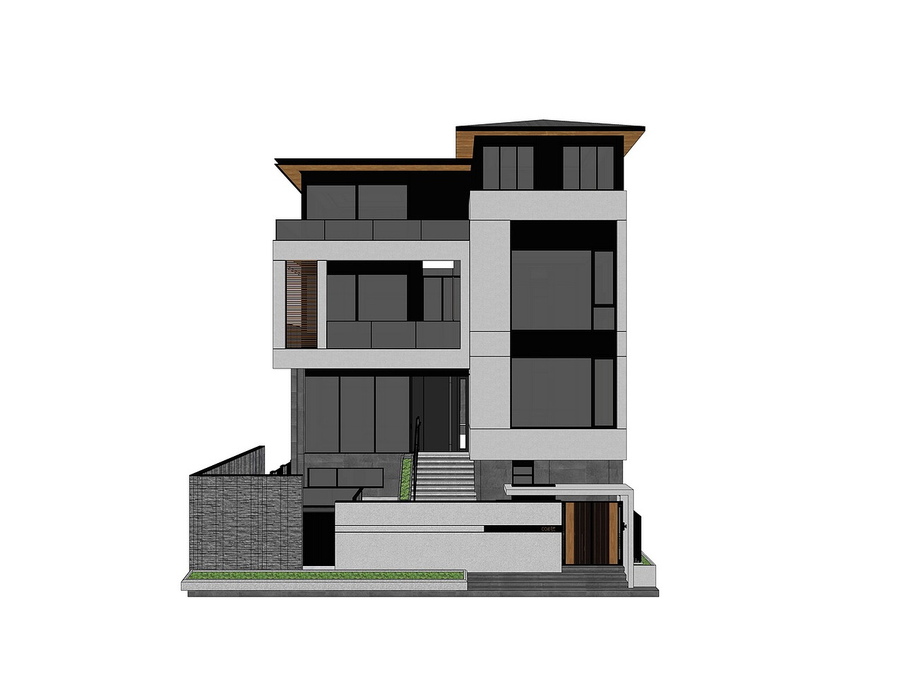 现代别墅自建房SU模型下载（图ZNDA2NDU0OTEy） - 建筑设计 - 站酷设计师素模网原创素材 - 站酷ZCOOL