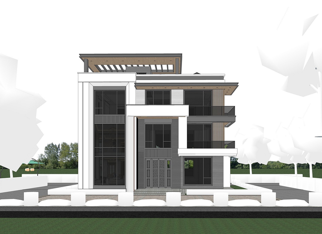 现代别墅自建房SU模型下载（图ZNDA2NDU0OTA4） - 建筑设计 - 站酷设计师素模网原创素材 - 站酷ZCOOL