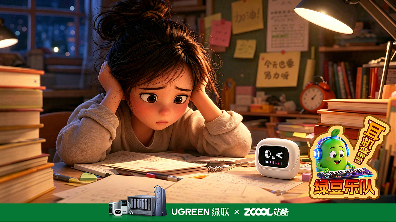 《耳机盒里藏着绿豆乐队》（图ZNDA2NDcyNTQ4） - AI作品 - 站酷设计师米谷日常migo原创素材 - 站酷ZCOOL