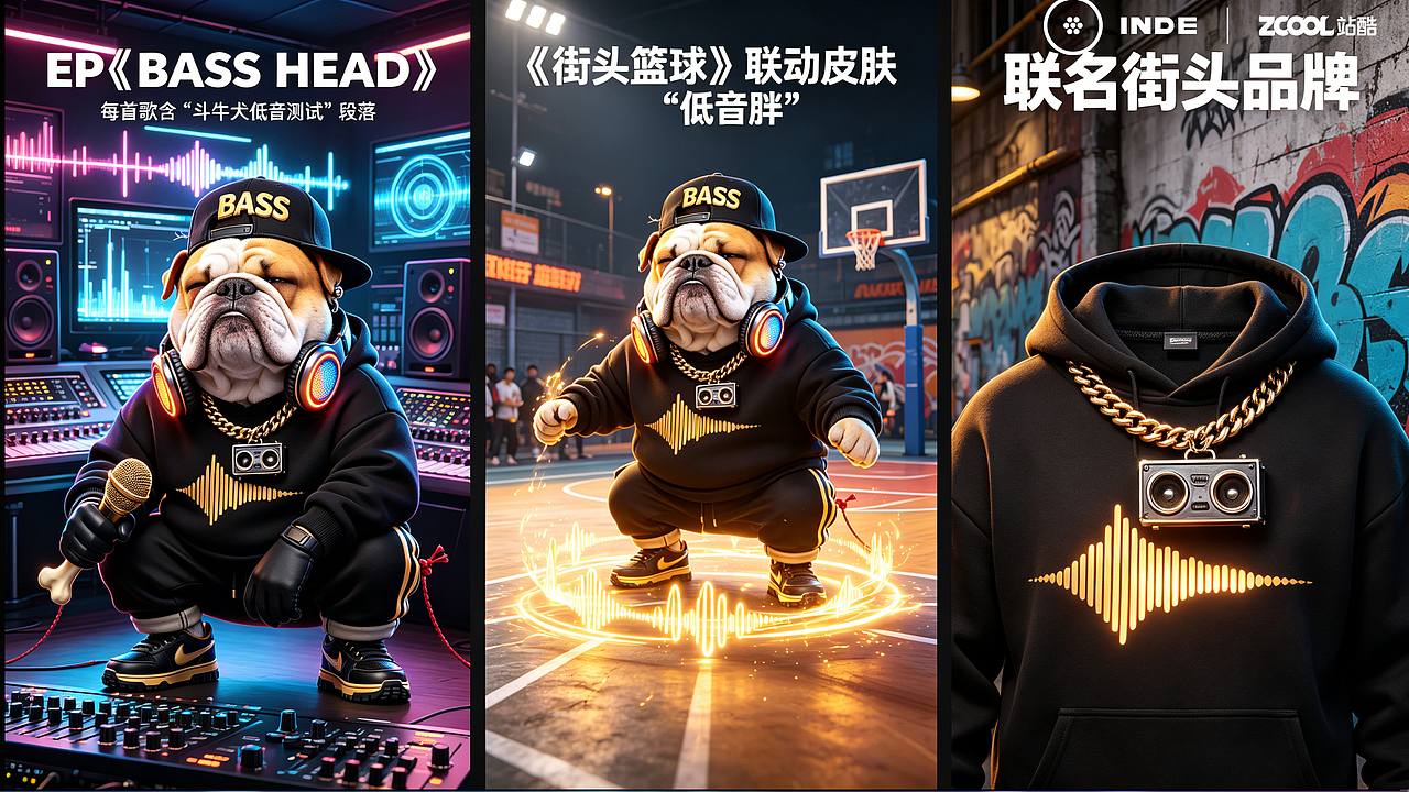 嘻哈斗牛犬 · 低音咆哮（图ZNDA2NDc2NTgw） - 人物/生物 - 站酷设计师海潮如峰原创素材 - 站酷ZCOOL