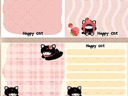 原创便签设计happy cat