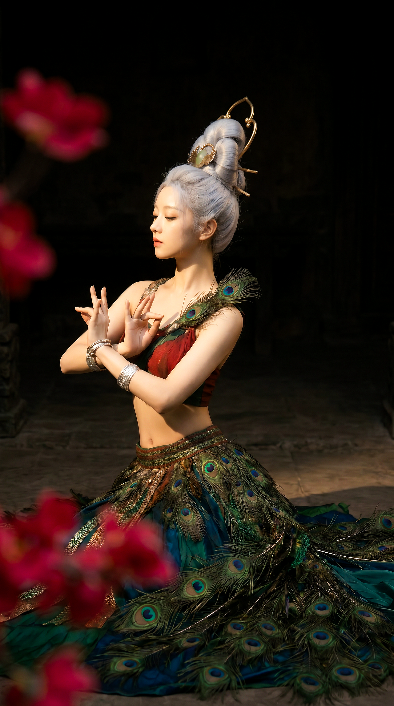 《孔雀赋》丨国风人像・敦煌遗韵（图ZNDA2NTAzMjY0） - AI作品 - 站酷设计师文武炎赫原创素材 - 站酷ZCOOL
