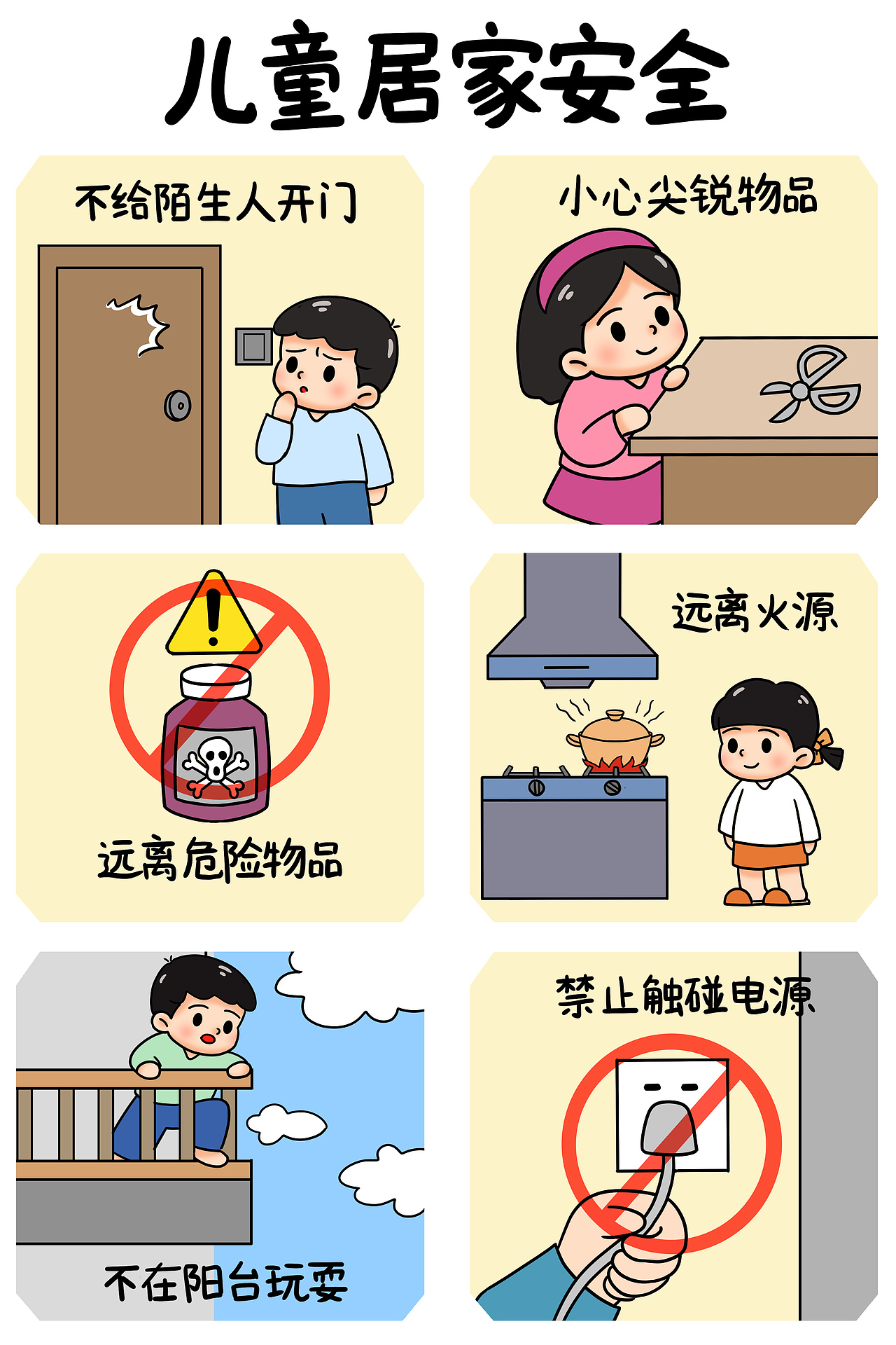 儿童居家安全海报（图ZNDA2NTIyMjk2） - 创作习作 - 站酷设计师WiKi的宝藏原创素材 - 站酷ZCOOL