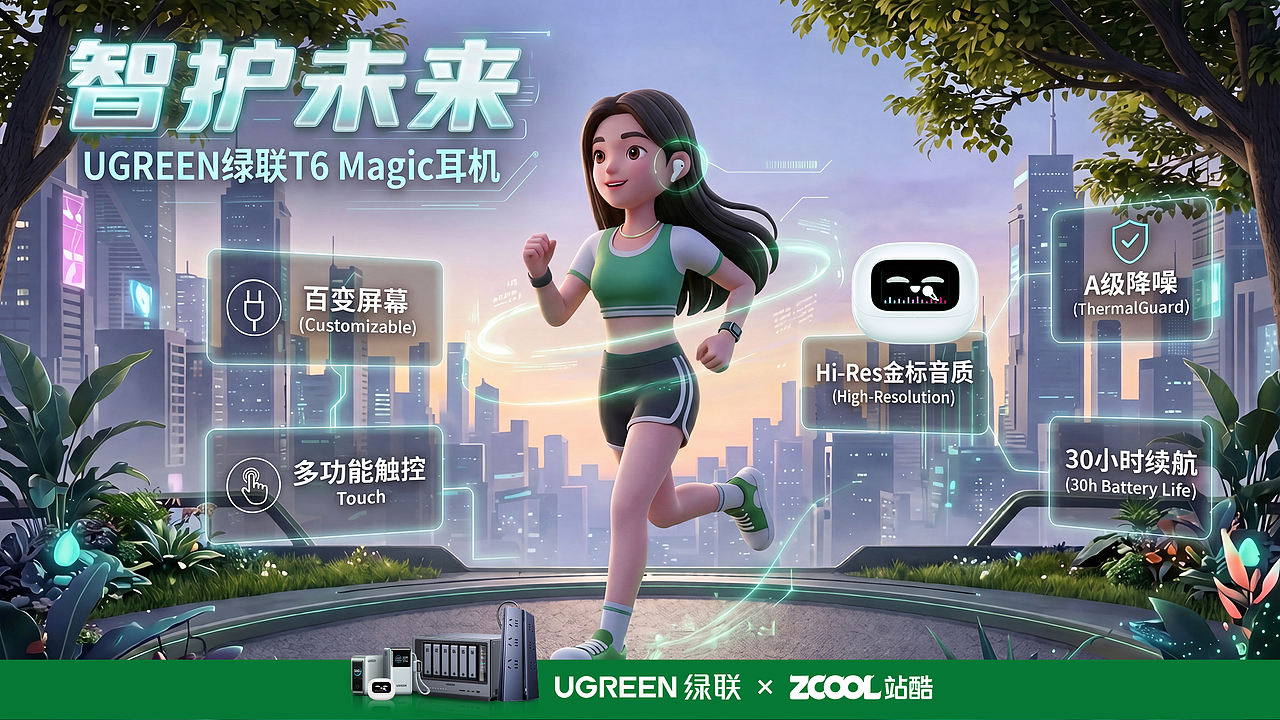绿联智护未来海报（图ZNDA2NTMzMzg0） - AI作品 - 站酷设计师醒来上班原创素材 - 站酷ZCOOL