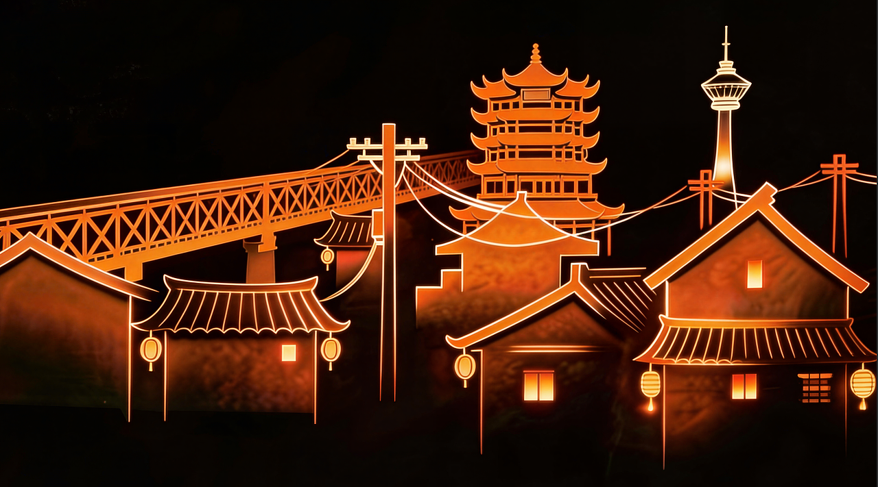 大型风情音画《白云黄鹤是故乡》舞台视觉画面（图ZNDA2NTUwNTE2） - 舞台美术 - 站酷设计师武汉火影数字原创素材 - 站酷ZCOOL
