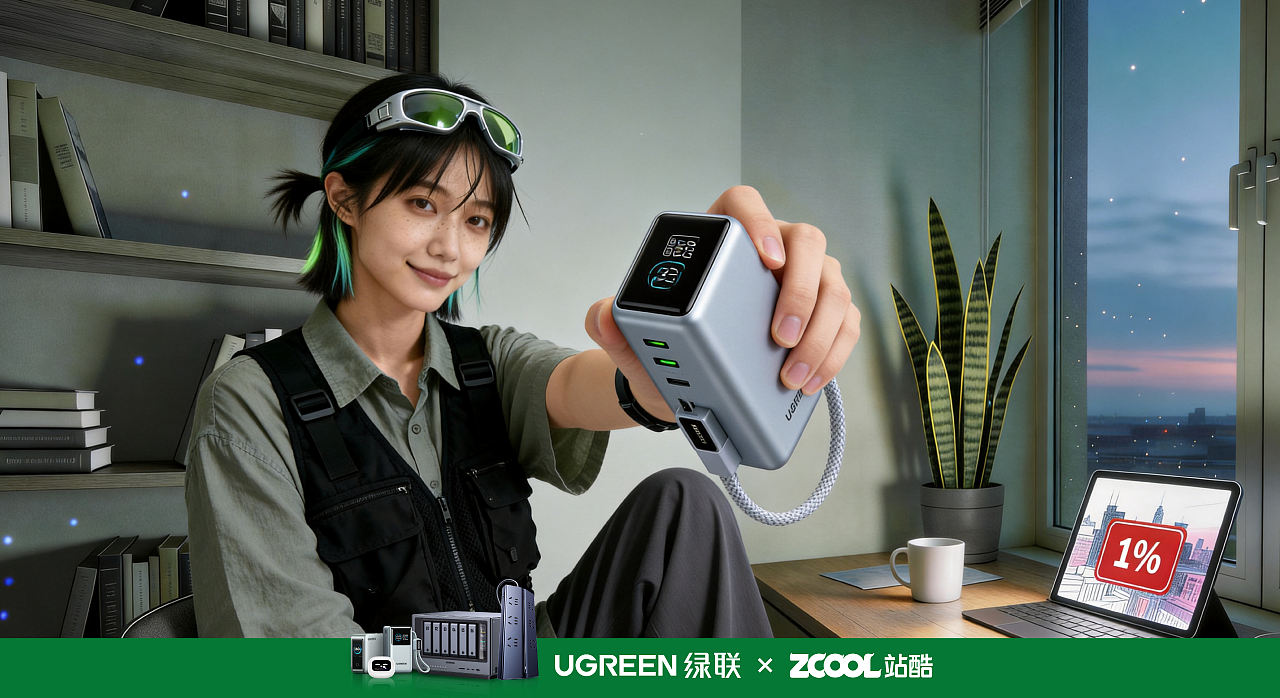 绿联百校行—《一秒满电》（图ZNDA2NTU0NjIw） - AI作品 - 站酷设计师因木西西里原创素材 - 站酷ZCOOL