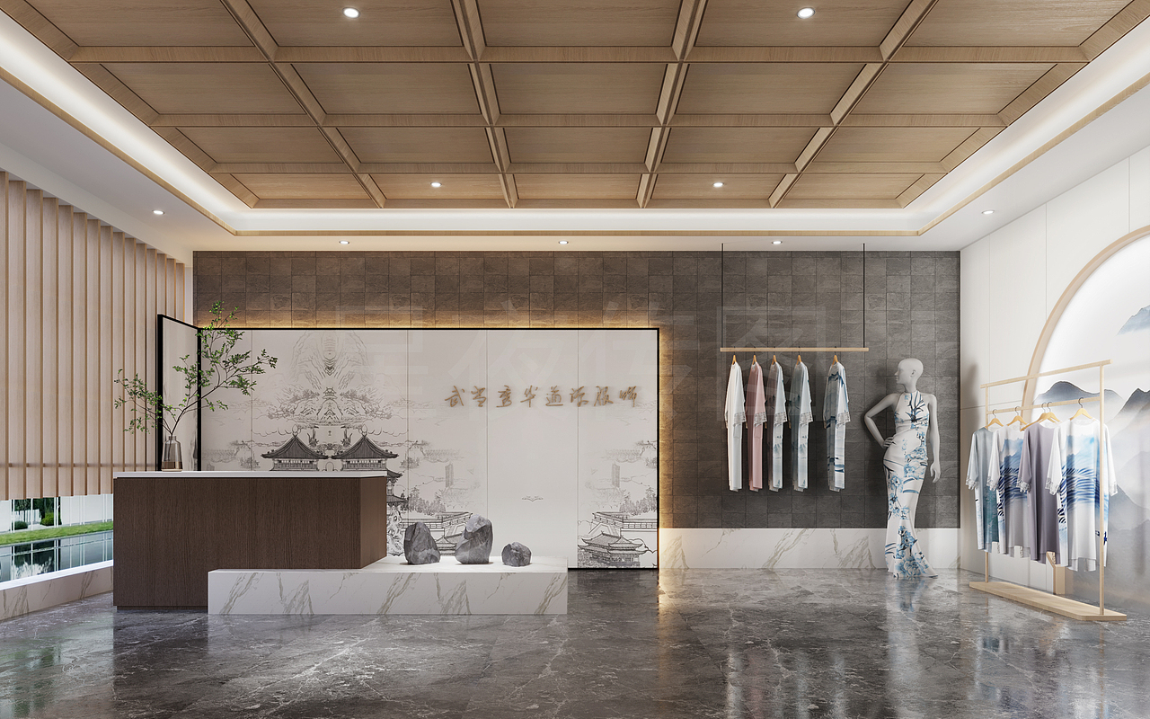 中式旗袍店 典雅的购物定制场所（图ZNDA2NTcwMTEy） - 商业空间设计 - 站酷设计师Z94144900原创素材 - 站酷ZCOOL