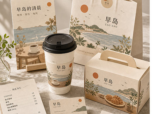 早岛 ZAO DAO｜咖啡烘焙品牌商业插画视觉提案