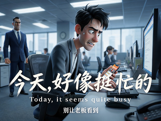 《今天,好像挺忙的》 丨 AI动画短片 #AI显形大乱斗