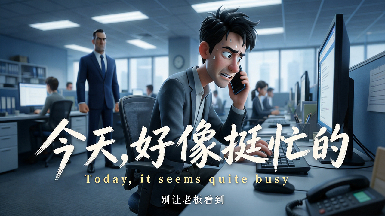 《今天，好像挺忙的》 丨 AI动画短片 #AI影像狂飙季（图ZNDA2NTc0ODA0） - AI作品 - 站酷设计师子言sunshine原创素材 - 站酷ZCOOL
