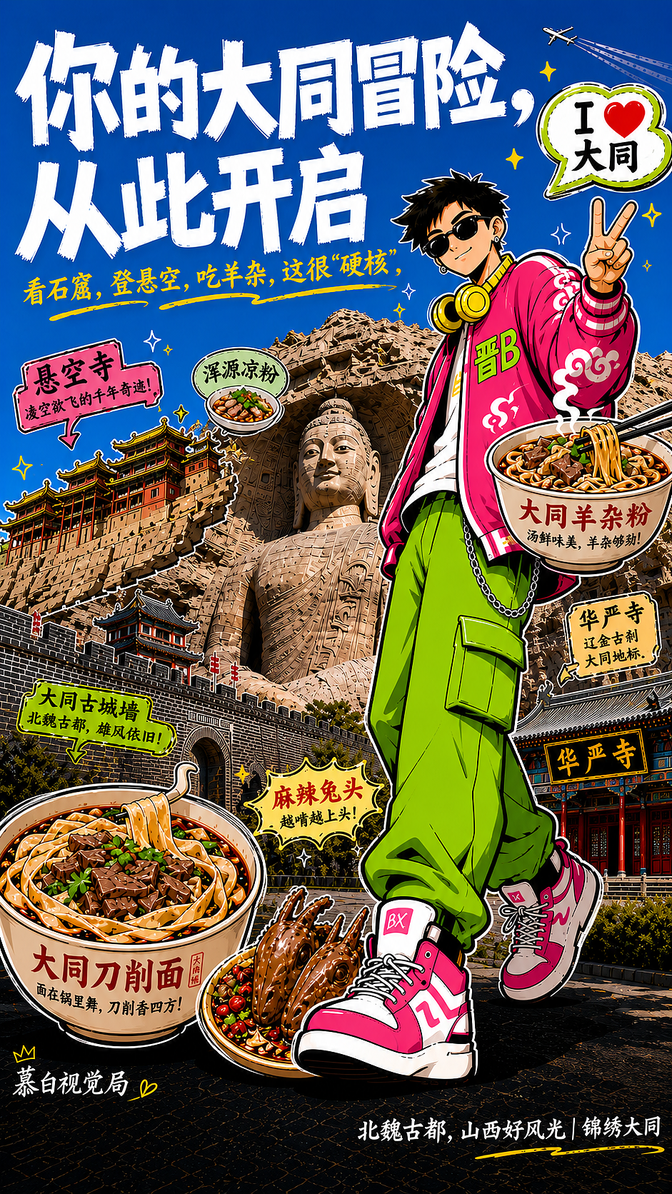 山西文旅插画/涂鸦潮流城市设计（图ZNDA2NTc1OTU2） - 海报 - 站酷设计师苏慕白原创素材 - 站酷ZCOOL
